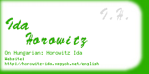 ida horowitz business card